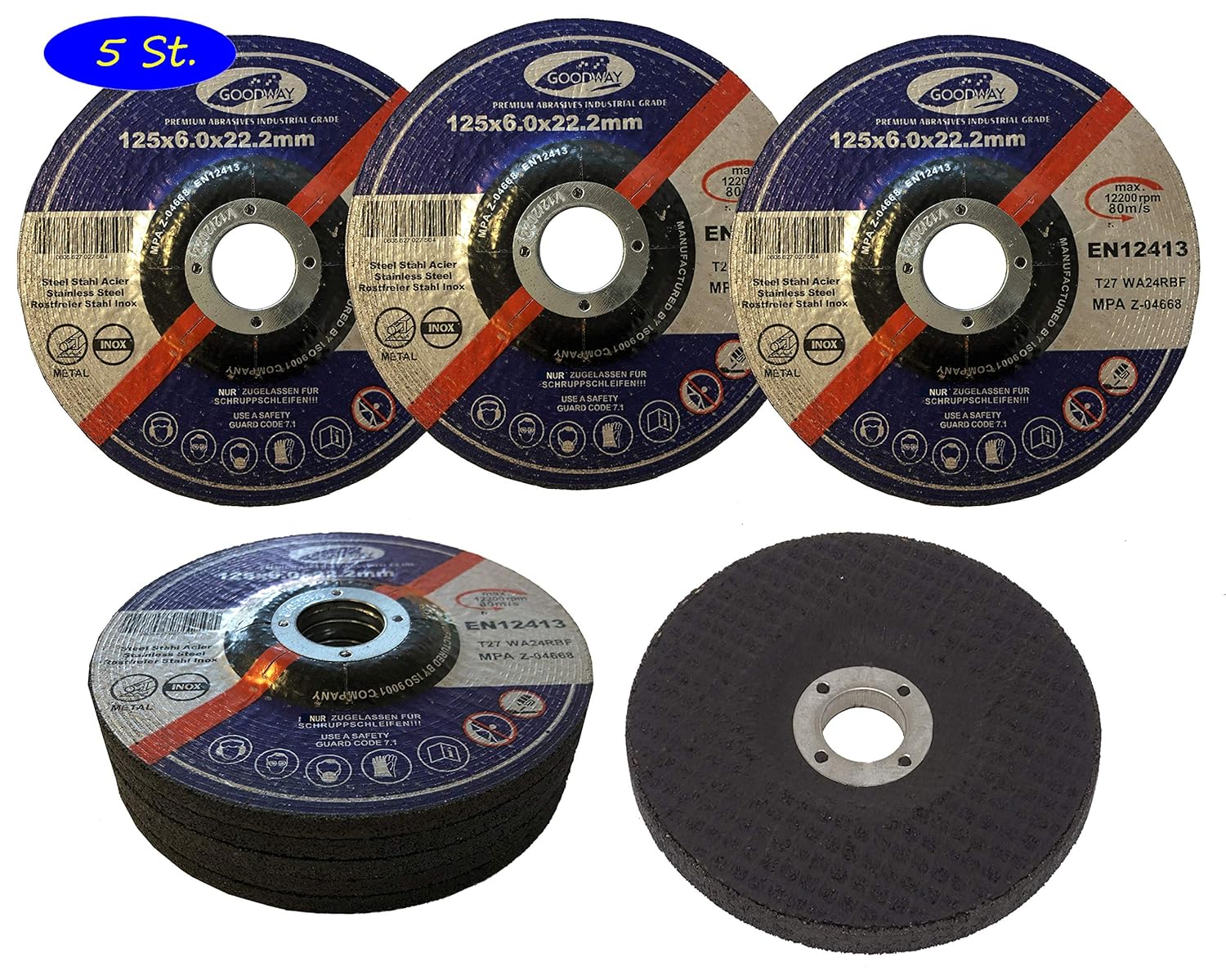 Lot De 5 Disques Abrasifs D115 Mm K320