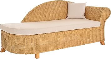 Krines Home Rattan Recamiere Elegance Rattanliege Chaiselounge Lounge