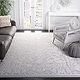 SAFAVIEH Reflection Collection Area Rug - 8' x 10', Light Grey & Cream, Boho Tribal Distressed Design, Non-Shedding & Easy Care, Ideal for High Traffic Areas in Living Room, Bedroom (RFT665C)