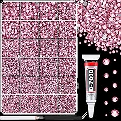 25000Pcs Resin Rhinestones for Crafting, Dark Pink
