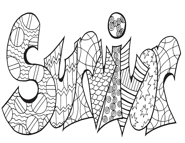 Amazon.com: Custom Word Coloring Page, 2 Copies Of Hand-Drawn Adult