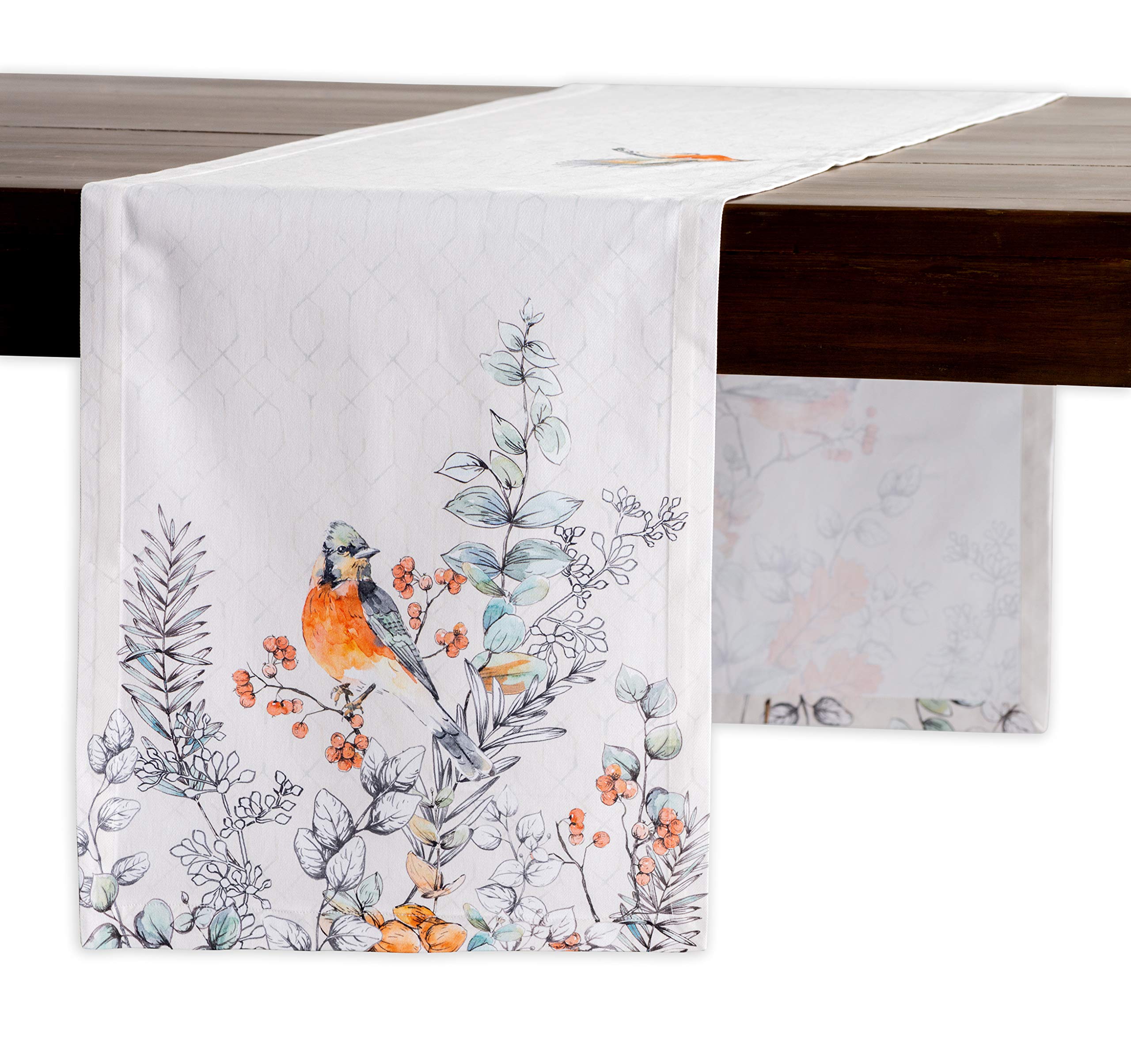 Maison d' Hermine Table runner 100% Cotton Single Layer Table Runners 230 CM long for Christmas Decorations Home Kitchen Dining Party Wedding Bridal Shower (Whitish Shabby Chique, 37 cm x 230 cm)