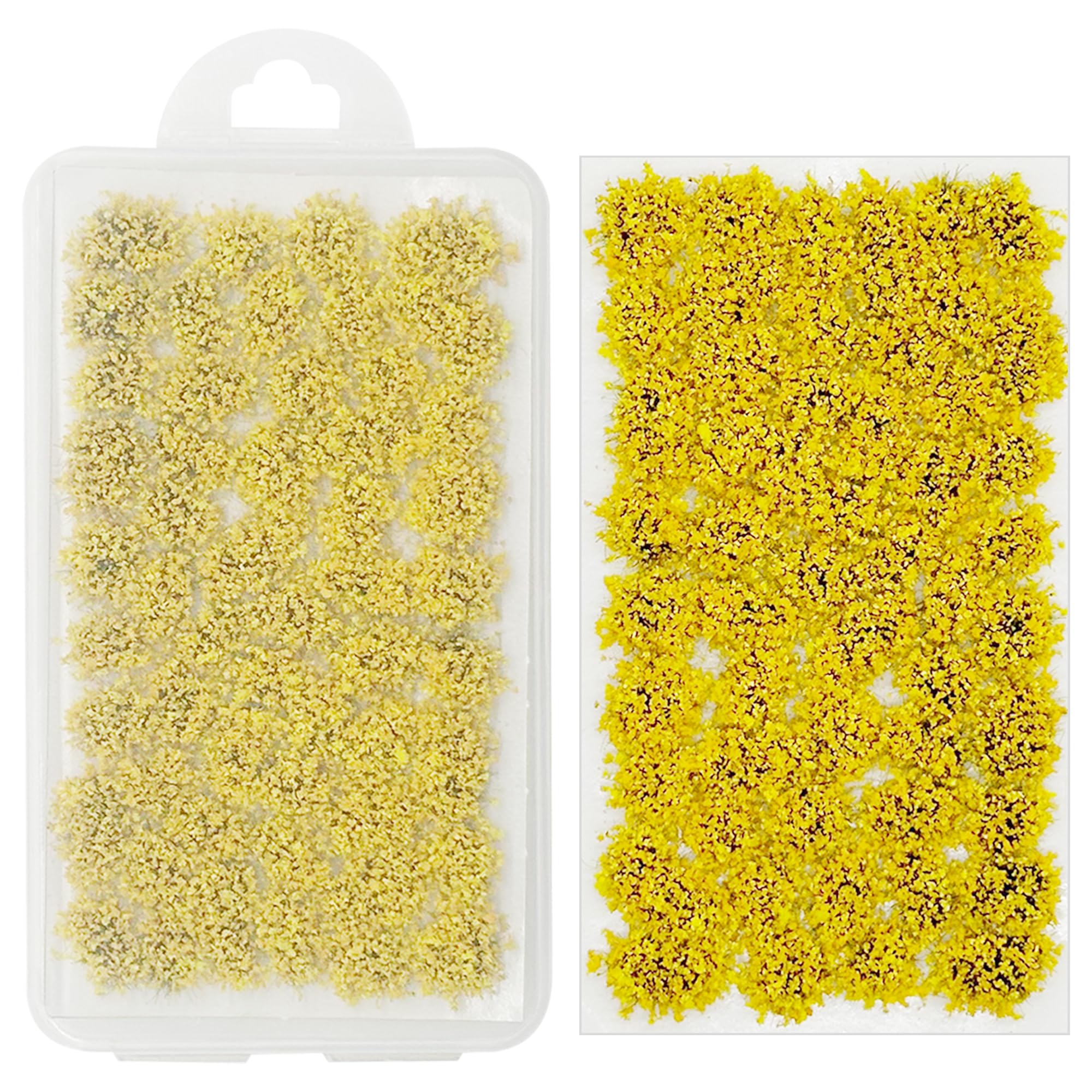 Attuslla Flower Cluster Grass Tufts Flower Vegetation Groups Miniature Static Scenery Model for DIY Architecture Building Model Railway Train Diorama Garden Scenery Landscape Layout, Yellow