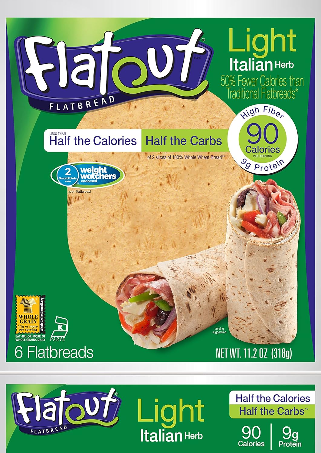 Flatout Light Italian Herb Flatbread Wraps 90 Calories 2 Weight
