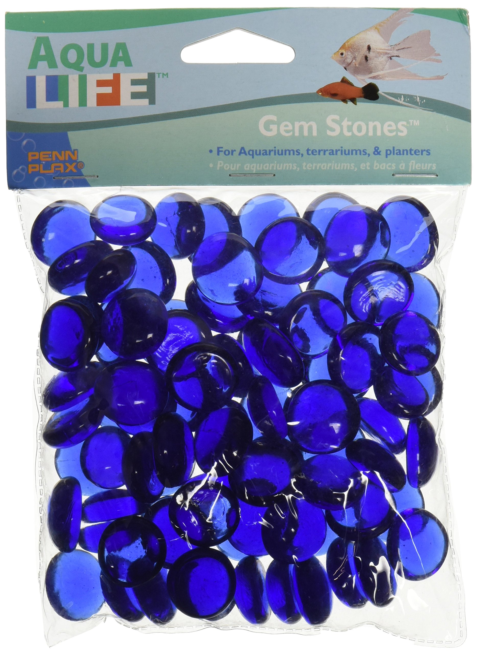 Penn-Plax AG2 90 Bag Gemstones Decorative Aquarium Stones, Blue