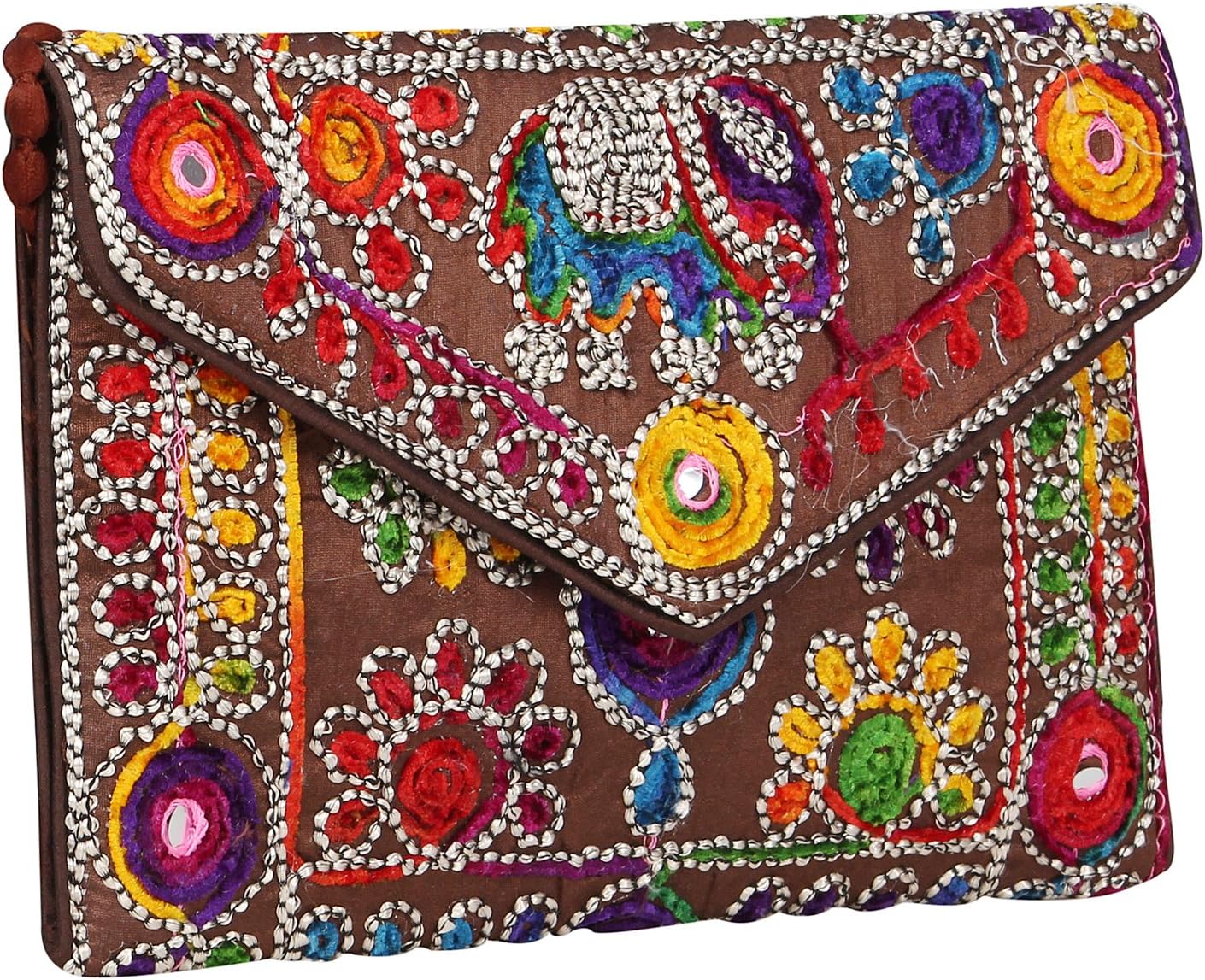 Rajasthani Jaipuri Art Sling Bag Foldover Clutch Purse-Quality Checked