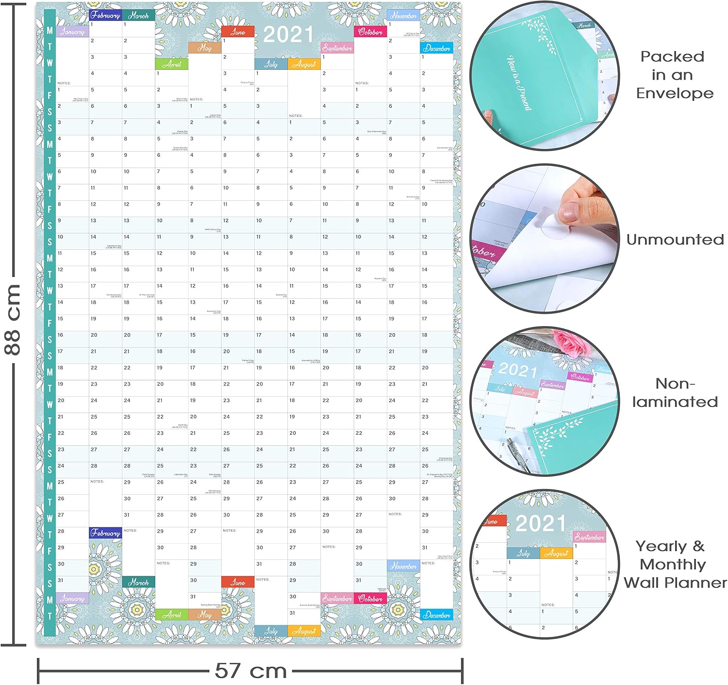 Wall Planner 2026-2027 - A1 Large 2026-2027 Wall Planner from Aug. 2026 to Jul. 2027, for Home Office, or School, 88 x 57 cm - Image 4