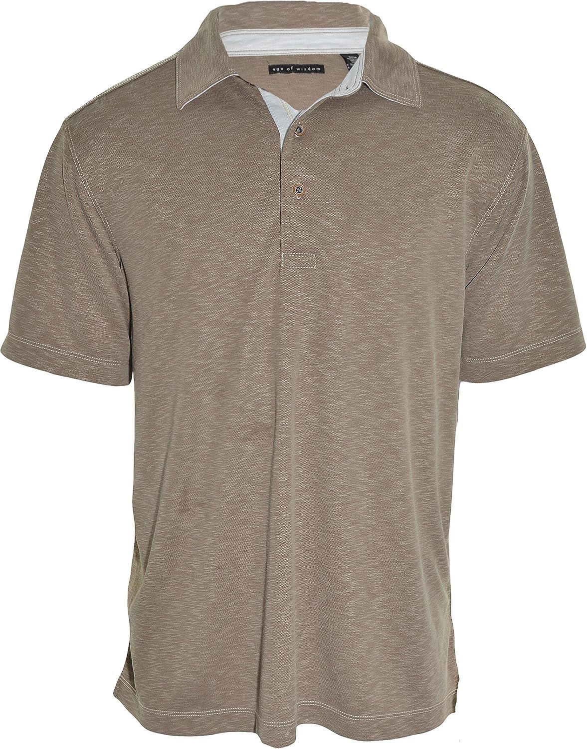 Age of Wisdom Mens Modal Polo Shirt (Taupe, Medium) at Amazon Men’s