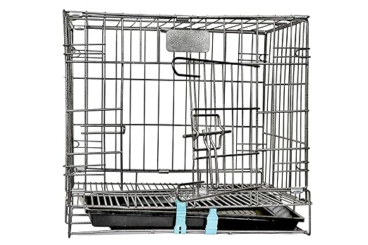 Naaz Pet Supplies 2 Door Folding Dog Cage, 36 Inch, Large Size, Black
