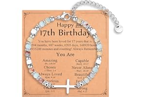 IKIATY Christian Gifts for Women Girls, Religious Cross Bracelet, Birthday Christmas Easter Baptism Confirmation First Communion Valentines Day Graduation Gifts for Her
