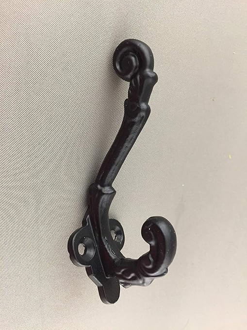 6 Cast Iron Victorian Hooks Wall Coat Hat Towel Robe Vintage