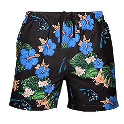 FOCO Mens Team Logo Floral Hawaiian Swimsuit