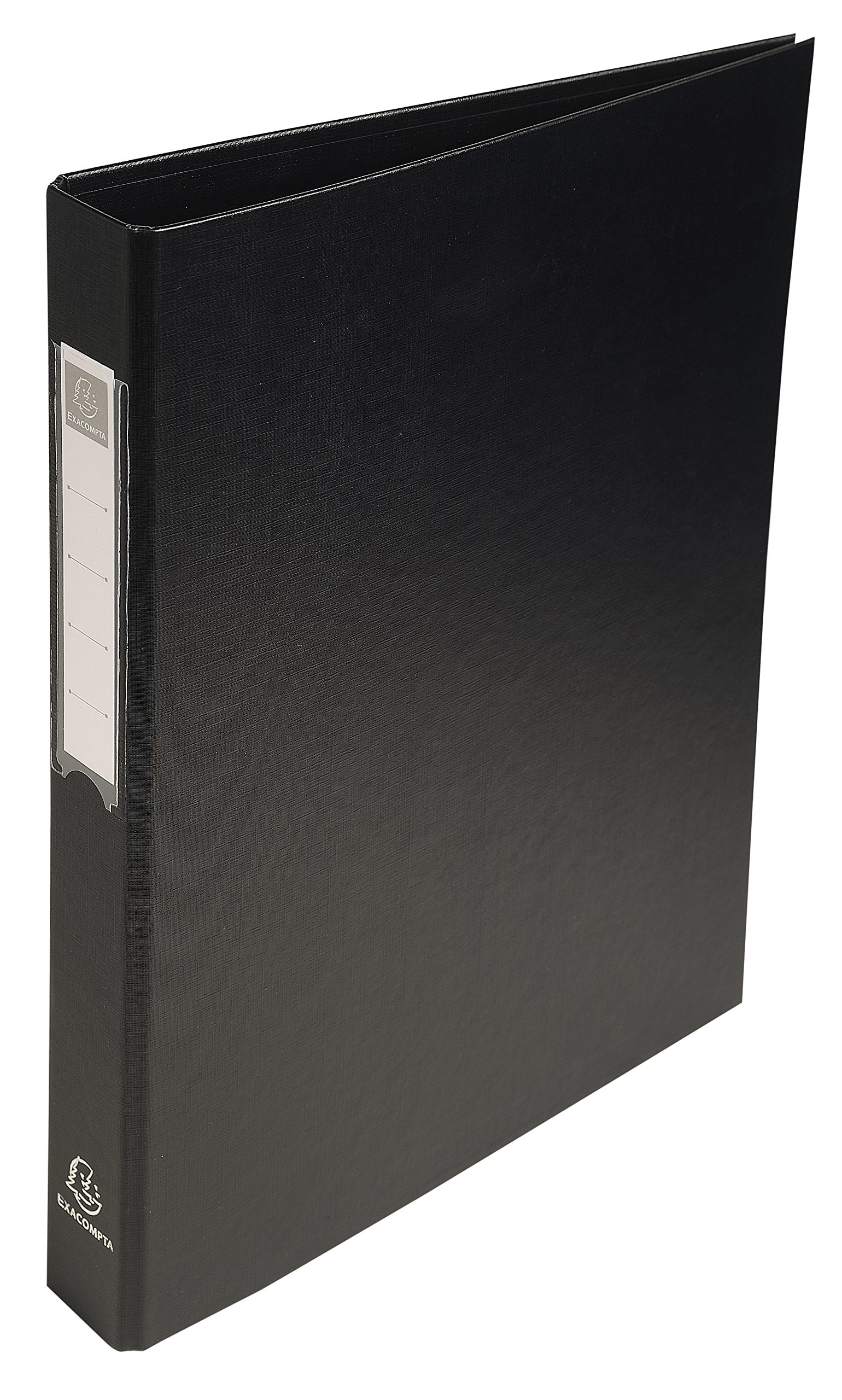 Exacompta - Ref 51381E - PP-Covered Ring Binder - Suitable for Storing A4 Documents, 4 Rings, 40mm Spine, Holds Up To 400 Sheets, Sturdy Cardboard - Black