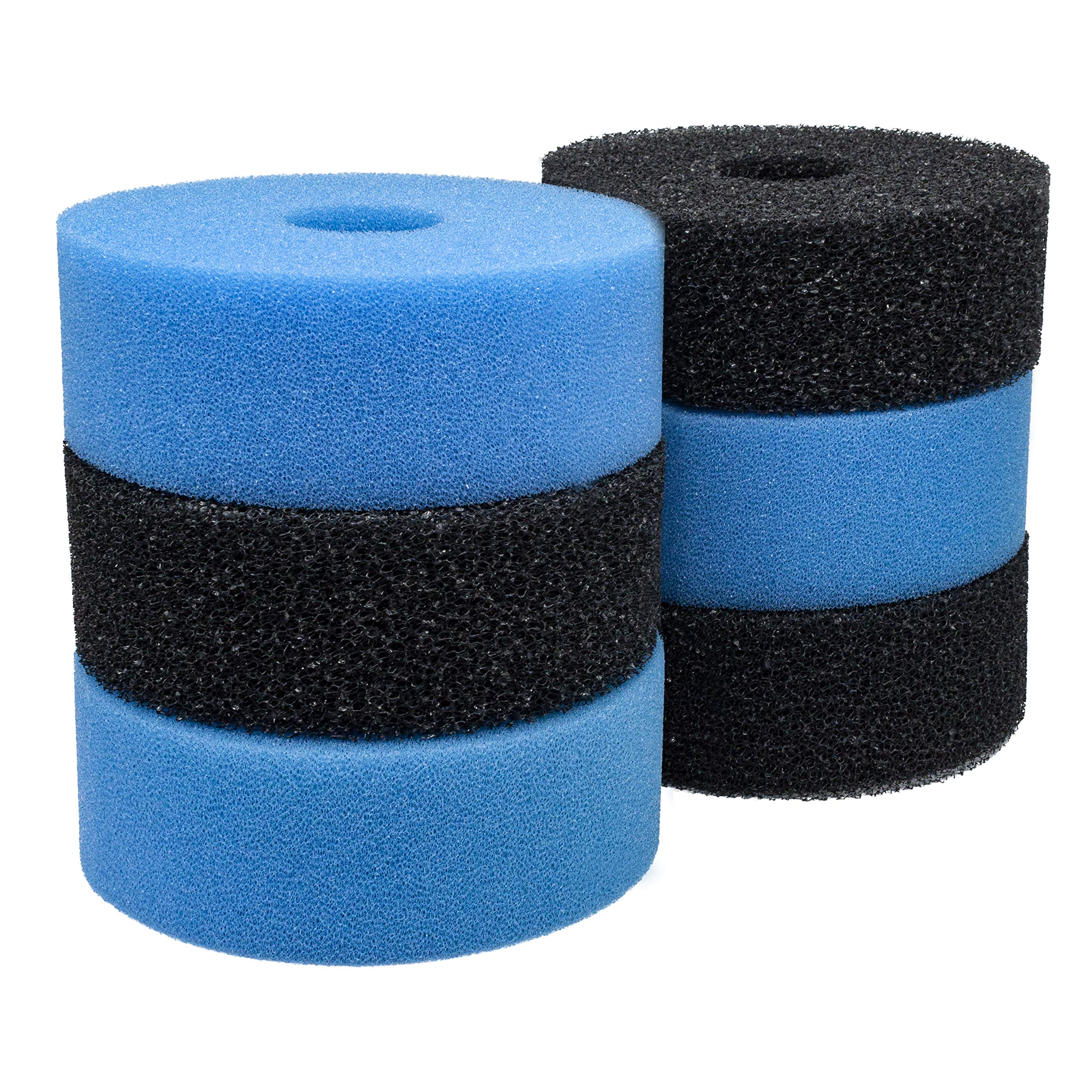 LTWHOME Black and Blue Filter Sponge Fit for Jebao CF-10, PF-10 and Bermuda 4000 Pressure Filter (Pack of 3 Sets)