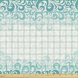 Ambesonne Turquoise Fabric by The Yard, Abstract