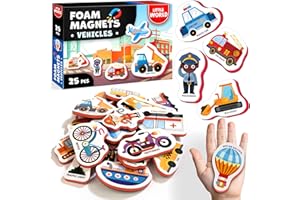 Little World Large Set of Safe and Durable Fridge Magnets for Toddlers 1-3 - Refrigerator Magnets for Kids – Baby Magnets for