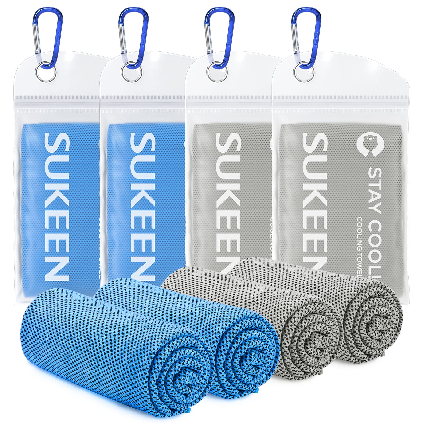 Photo 1 of Sukeen [4 Pack Cooling Towel (40"x12"),Ice Towel,Soft Breathable Chilly Towel for Yoga,Sport,Running,Gym,Workout,Camping,Fitness,Workout & More Activities