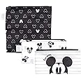 Bumkins Disney Reusable Sandwich and Snack Bags, for Kids School Lunch and for Adults Portion, Washable Fabric, Waterproof Cloth Zip Bag, Travel Pouch, Food-Safe Storage, 3-pk Love, Mickey