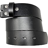 BC Belts Leather Belt Strap with Smooth Grain Finish 1.5" Wide with Snaps