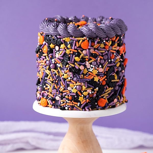 SWEETS INDEED HALLOWEEN SPRINKLES, CANDY EYEBALLS, EDIBLE SPRINKLE MIX, PERFECT FOR CAKE DECORATIONS, BAKING, ICE CREAM, COOKIES, CUPCAKE TOPPER, 4 OUNCES (TOIL & TROUBLE)