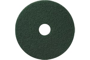 Americo Green Scrub Floor Pad, 22" Diameter, 3.25" Center Hole, 5 Pads/Case, Cleaning Pad for Hard Surfaces, Made of 100% Recycled Content, USA Made