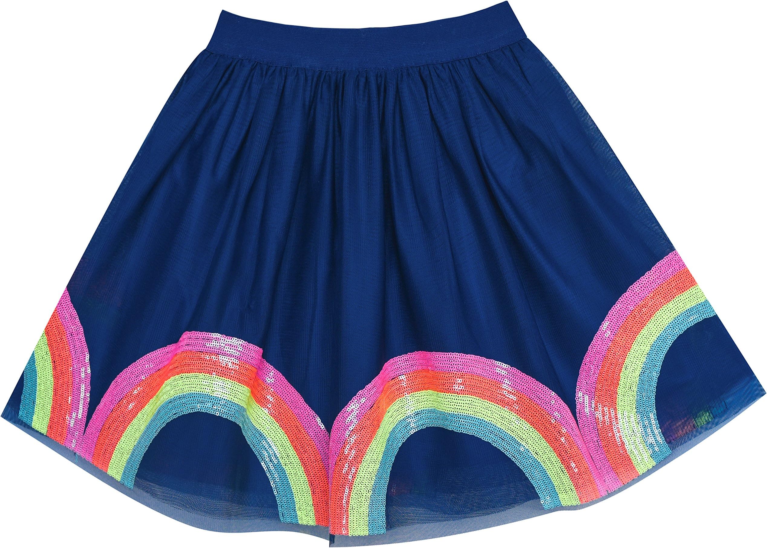 Girls Skirt Blue Heart Sequins Sparkling Tutu Dancing Age 2-12 Years