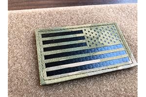 SUVIYA 2x3.5" Multicam Infrared IR US USA American Flag Patch Tactical Vest Patch Hook and Loop Fasteners Backing (Reversed)