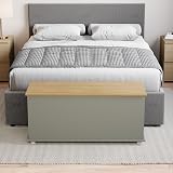 Vida Designs Arlington Storage Ottoman Grey Wood 100x40x48cm Lift Lid view 3