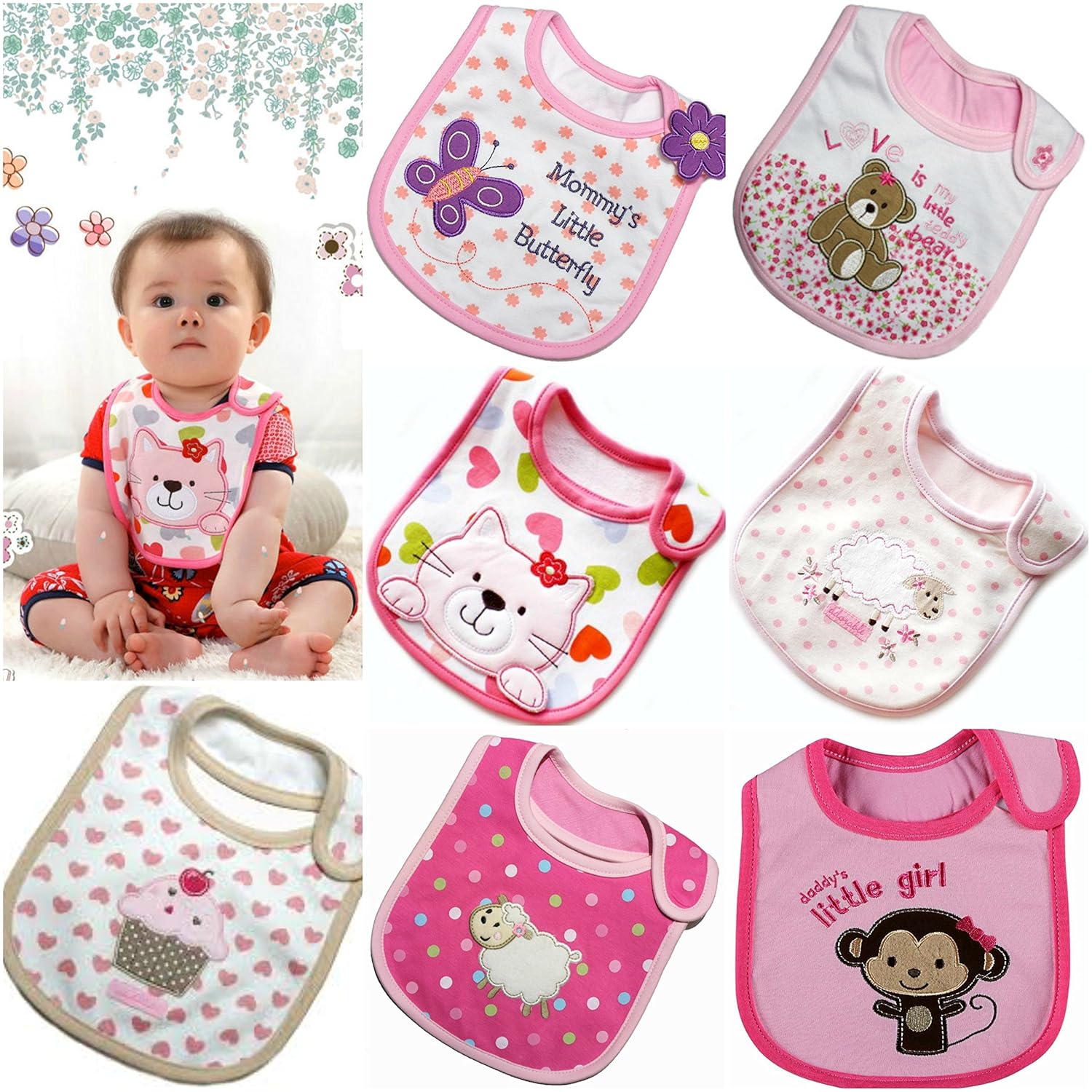 Bebedou Lovely Coton Brode 7 Bavoirs 7 Jours Semaine Coffret Cadeau De Naissance Super Absorbant Bave Bavoirs Pour Bebe Douche Cadeaux Garcons Filles Unisexe Bavoirs Le Repas De Bebe Faircertification Com