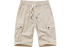 VtuAOL Women's Cargo Shorts Casual Elastic Waist Comfy Relaxed Fit Shorts