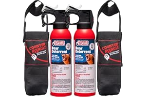Counter Assault Bear Spray with Holster - Bears, Mountain Lions, Coyotes - Long-Range 32ft Distance - Pepper Spray Safety Gear for Hiking & Camping Protection - 2% Capsaicin - 8.1 oz (2 Pack)