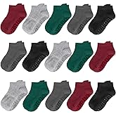 LIFPAU Todder Non Slip Socks, Kids Grip Ankle Socks, Anti Skid Sock 15 Pairs for Active Boys Girls Kids 6Months-7Years