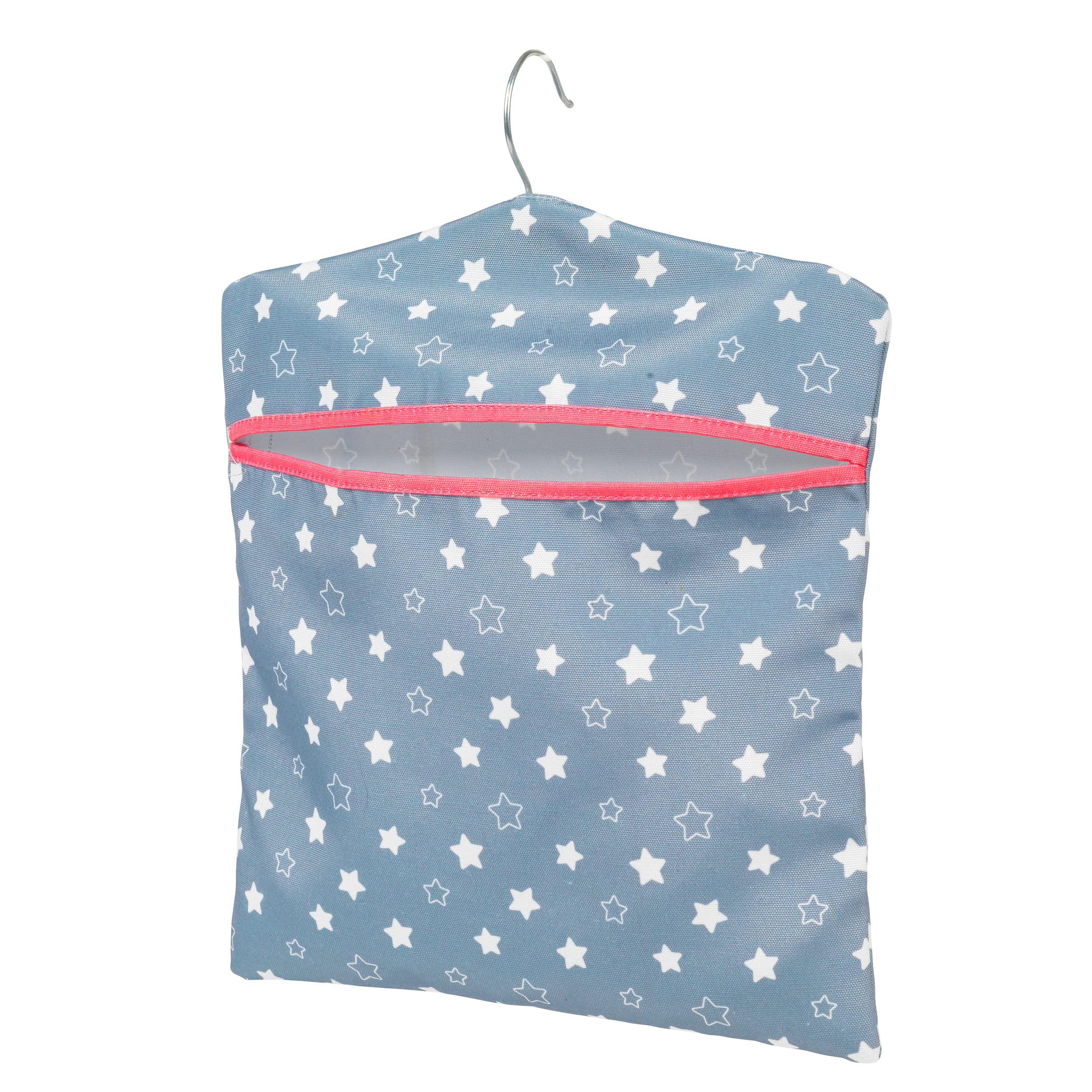 Kleeneze Star Print Peg Bag - Hang on Line, Peg Organisation, Easy Hanging Hook for Storage, Holds up to 50 Pegs, Reusable, Indoor/Outdoor Use, Clothes Peg Bag, 33 x 30 cm