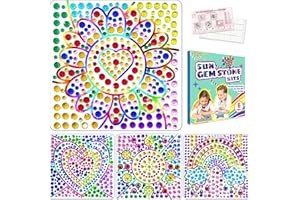 Yazhiji 3D Diamond Window Art Craft Kits for Girls, Kids Golden Suncatcher Set for 6 7 8 9 10 11 12 Years Old DIY Painting Supplier for Boys Ages 6+ Gemstone Sticker as Birthday Gift