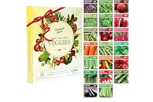 Garden Pack 20 Vegetable Seeds Varieties – High Yield Garden Seeds for Planting Vegetables – Over 8,000 Premium, Non-GMO Heirloom Seed for Outdoor & Indoor Garden