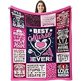Tuniaops Nurse Gifts Throw Blanket for Women 60"x50", RN Nurse Appreciation Gifts, Birthday Christmas Graduation Retirement Nurses Week Gifts