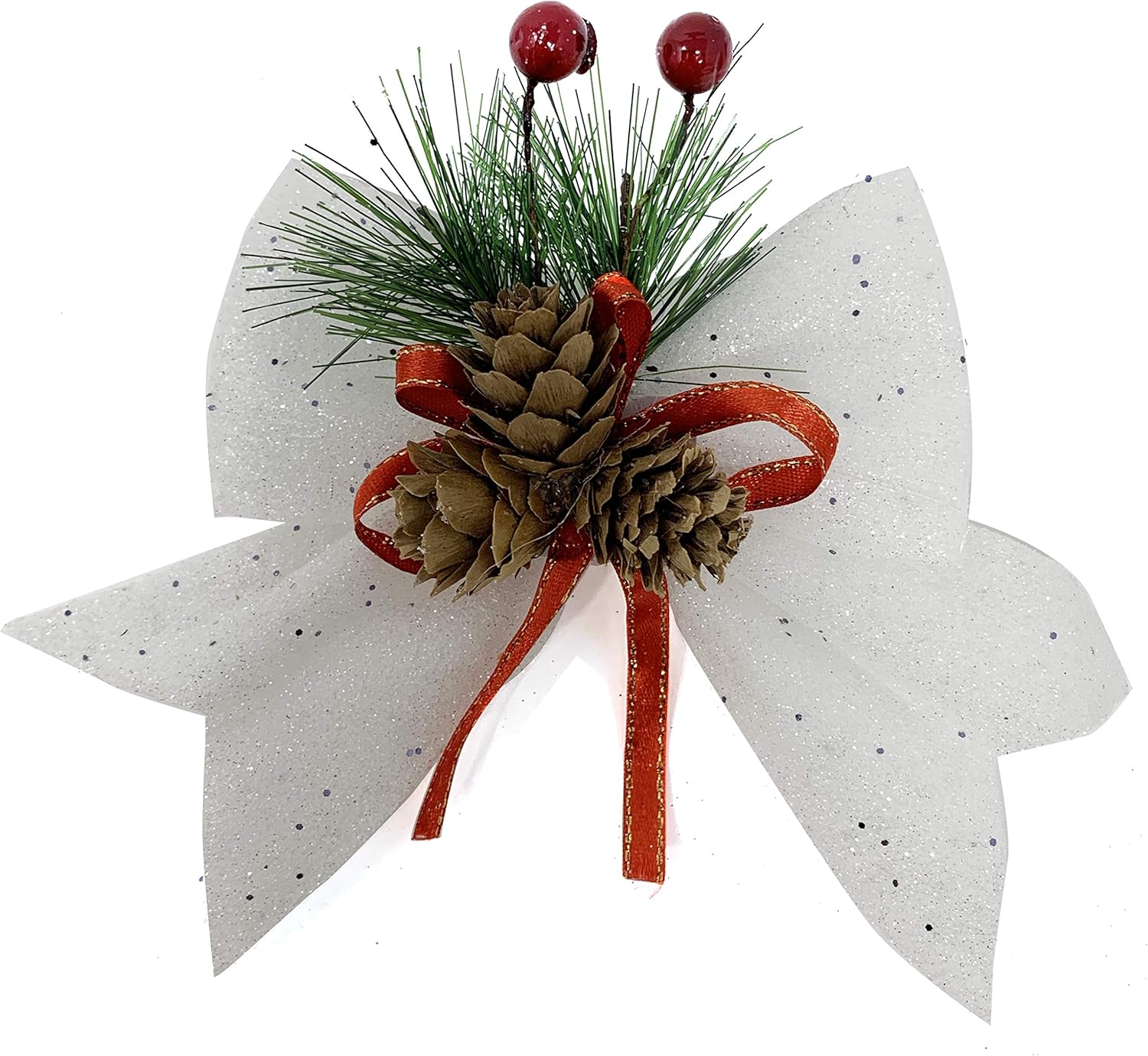 Bows & Ribbons - allgala Christmas Decorative Bows for Wreath Garland Treetopper Christmas Tree (07