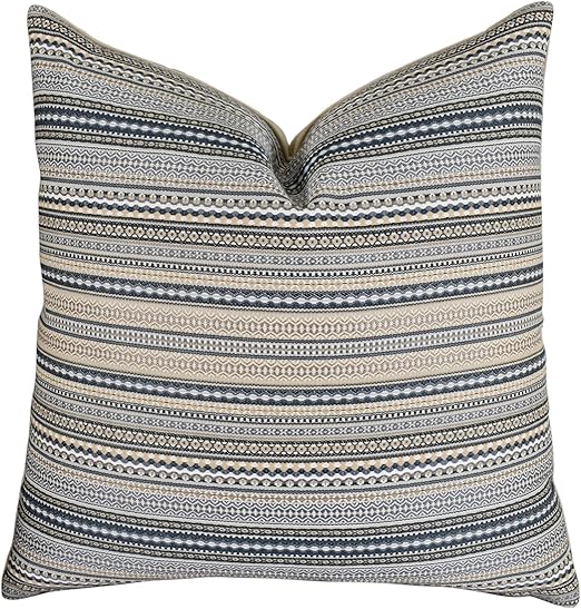 Amazon Com Thomas Collection Blue Pillow Navy Blue Stripe Throw