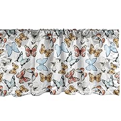 Ambesonne Butterfly Window Valance, Various