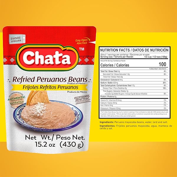 CHATA MEXICAN REFRIED MAYOCOBA BEANS, 15.2 OZ (PACK OF 3)