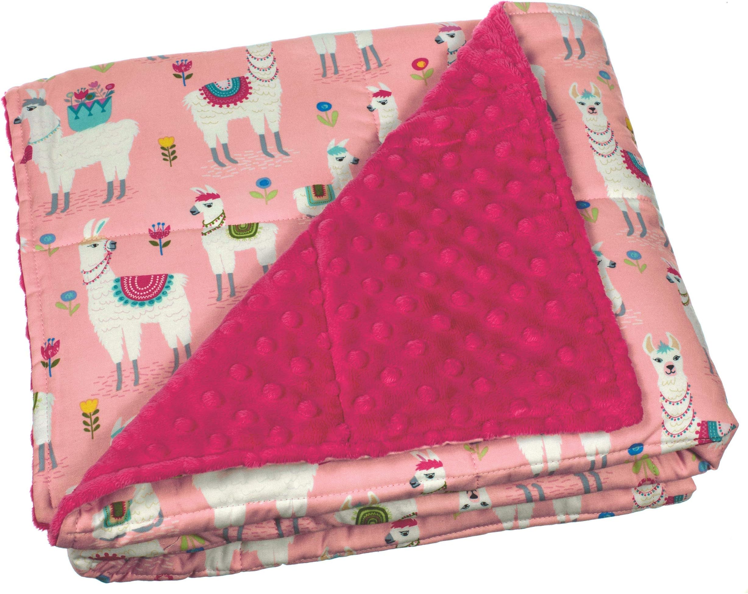 Calming Covers Weighted Blanket for Kids (6 lbs, 35 x 41, Llamas Cotton & Minky)