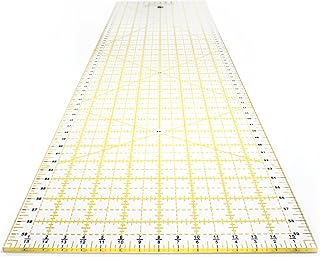 OfficeTree® Nählineal - Universallineal zum Nähen und Basteln mit exakten Abmessungen und Zuschnitten - Schneiderlineal 60 cm transparent - 60 cm x 16 cm großes Quilt