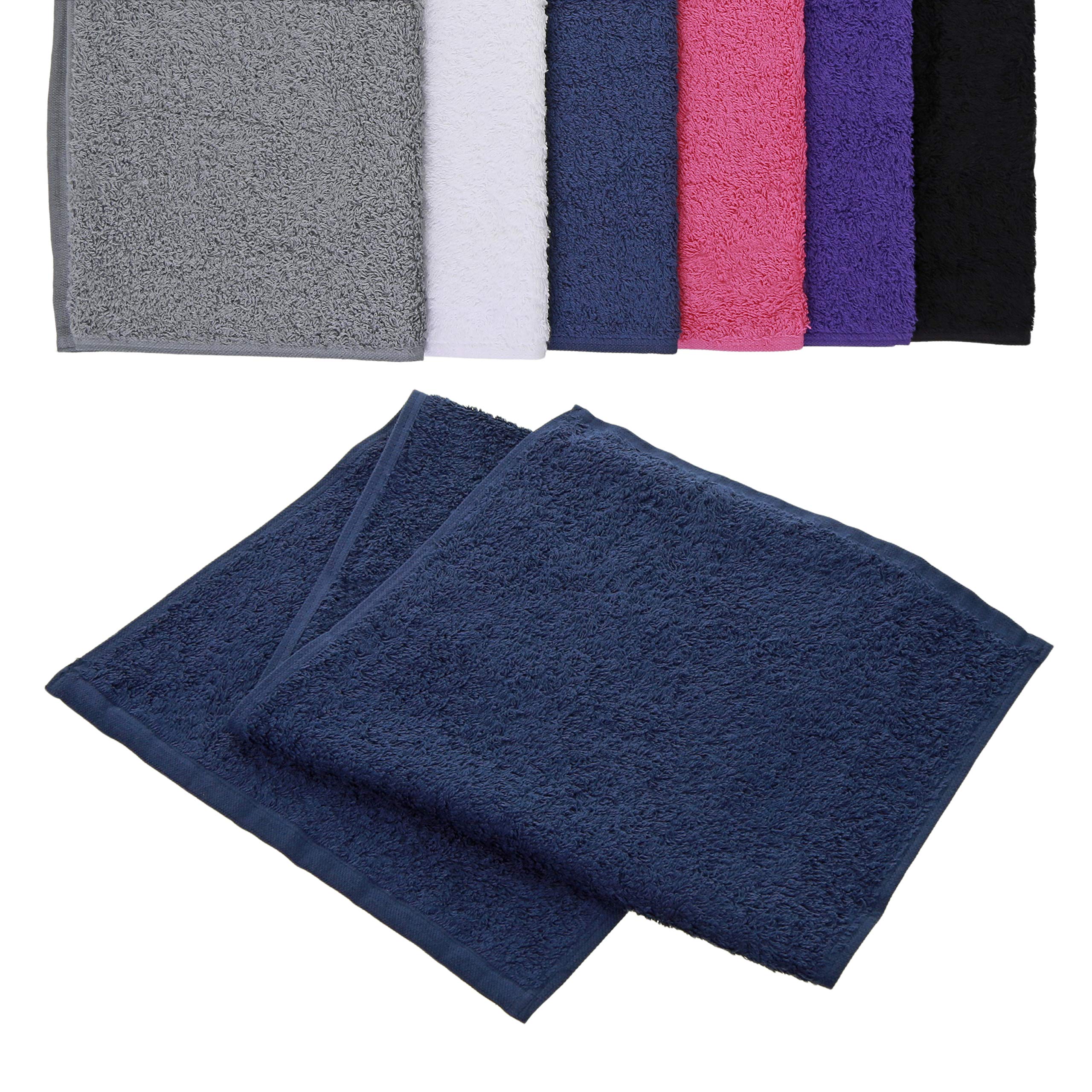 aztex 100% Cotton Deluxe Gym Towel, 30 x 90cm - Navy Blue — image 1