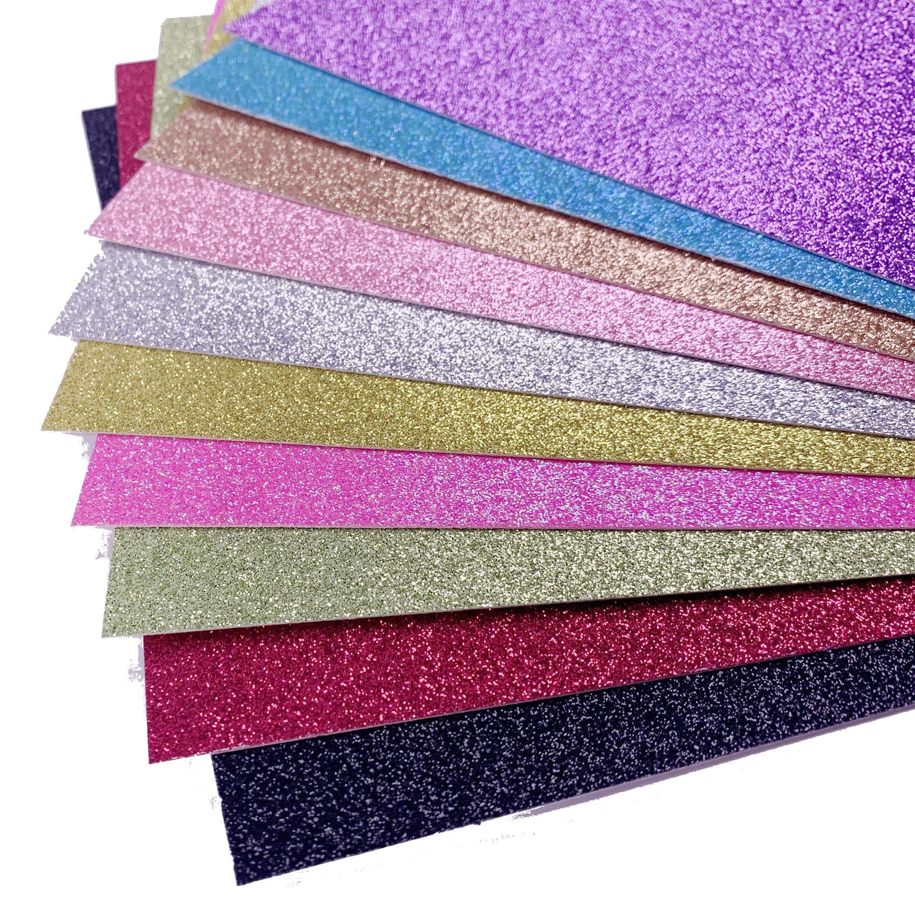A5 Glitter Card 280gsm Thick 10 Sheets - Includes 10 Glitter Colours - Great for Glitter Arts and Crafts Shiny Cardstock