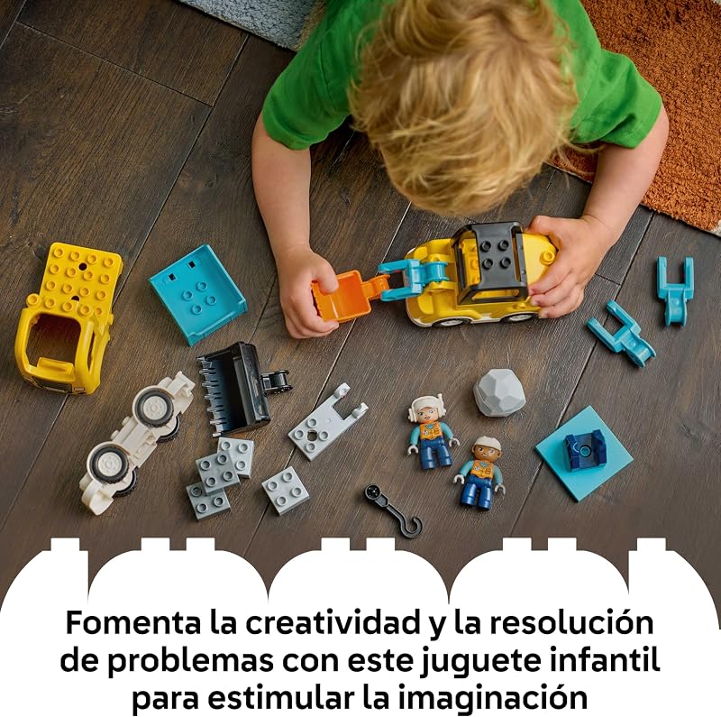 Duplo Construction Vehicles "3in1" - Jogo educativo Montessori com camiões, escavadoras e veículos de construção de brincar - Presente de Aniversário para Rapazes e Raparigas 2+ Anos - 10475