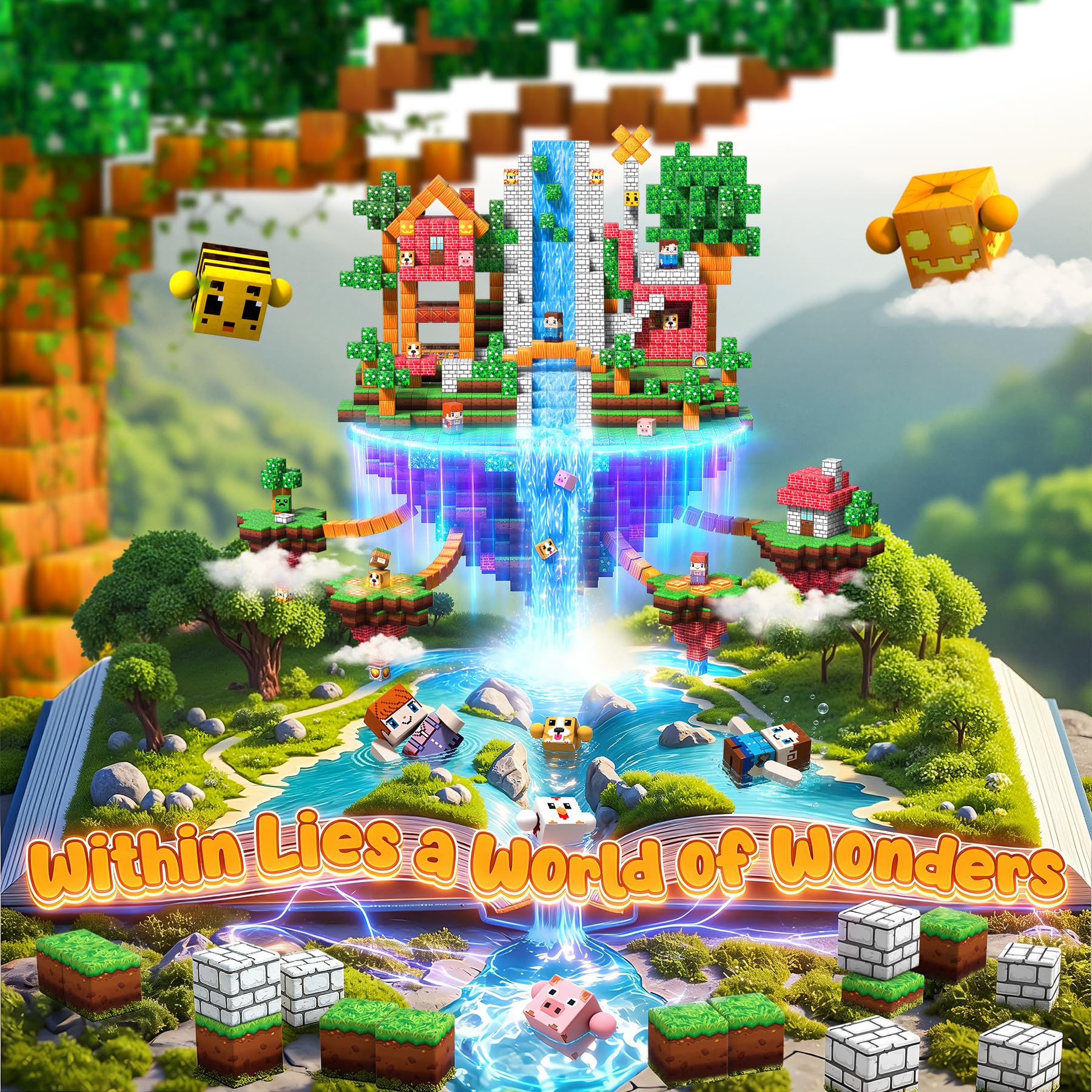 Prinhero Magnetische Bausteine - 150 Teile Magnetbausteine Magnetspielzeug Magneten Kinder Magnetische Bauwelt Mine Spielzeug Magnetblöcke für Kinder ab 3-10 Jahre Ganzjahres Abnehmbare Ostergeschenke 6