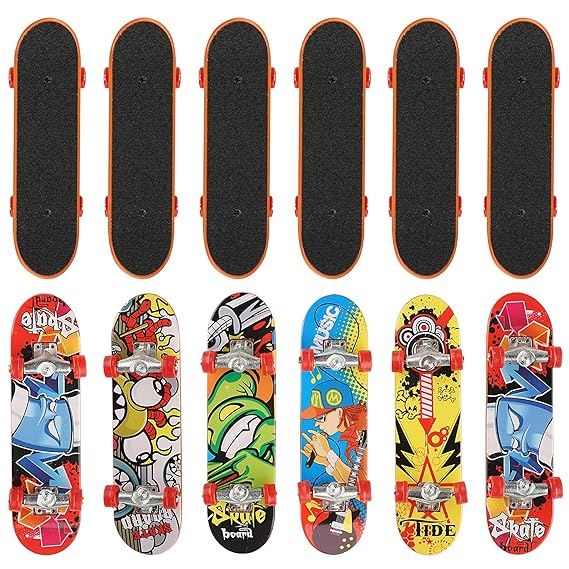 12x Fingerskateboard Set & Fingerboard in 12 für Kinder – finger skateboard & Spielzeug Finger Miniboard – Ideal für Weihnach