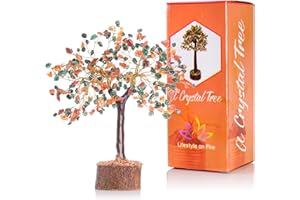 LIFESTYLE ON FIRE Crystal Money Tree of Life - Large Gemstone Tree to Enhance Prosperity in Your Life – Colorful Gemstone Bonsai to Focus Energy on Creating Good Luck & Fortune
