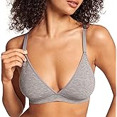 SOULVOR Women's Natrelax Triangle Bralette No Underwire Plunge Unlined Ribbed Soft Wireless Bra V Neck Sexy Everyday