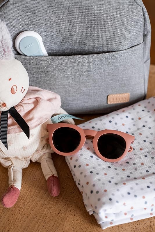 , Occhiali Da Sole Per Bambini 4-6 Anni, Protezione 100% UV - CAT 3, Protezione Laterale, Comfort Ottimale, Aste Regolabili A 360°, Adattabili Alla Vista, Collezione Retro, Sunshine Terracotta